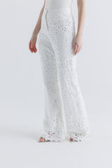 بنطال واسع من قماش الليزر كَت