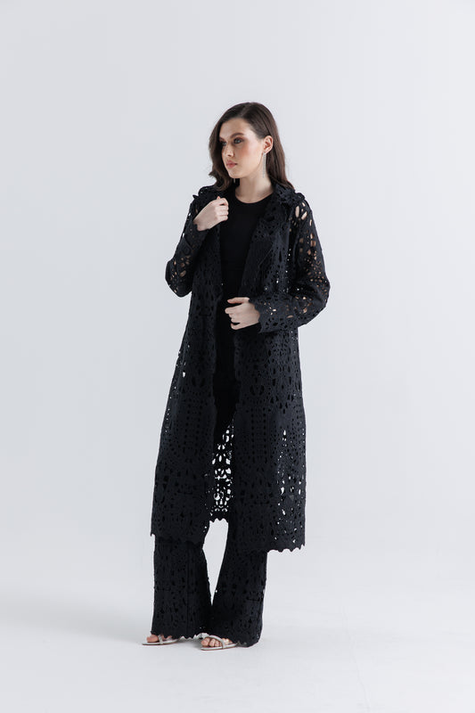 بنطال واسع من قماش الليزر كَت