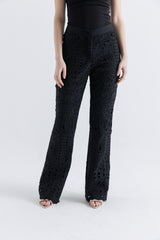 بنطال واسع من قماش الليزر كَت