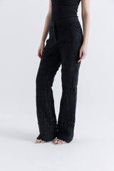 بنطال واسع من قماش الليزر كَت