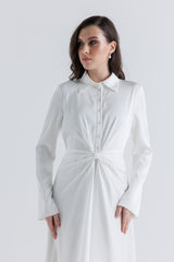 Knotted Front High-Low Maxi Dress