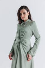 Knotted Front High-Low Maxi Dress