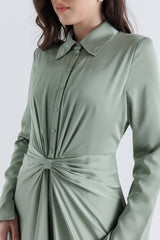 Knotted Front High-Low Maxi Dress