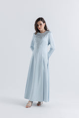 Radiant Crystal-Studded Satin Gown