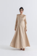 Radiant Crystal-Studded Satin Gown