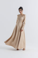 Radiant Crystal-Studded Satin Gown