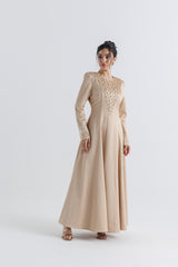Radiant Crystal-Studded Satin Gown