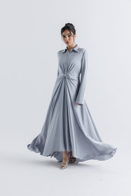 Knotted Front High-Low Maxi Dress