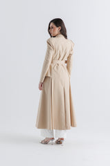 Tailored Belted Long Coat Dress