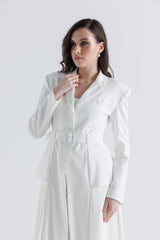 Tailored Belted Long Coat Dress