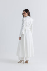 Tailored Belted Long Coat Dress