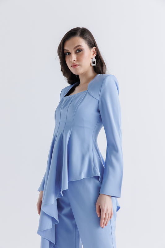 Asymmetrical Tailored Crepe Blouse