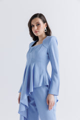 Asymmetrical Tailored Crepe Blouse