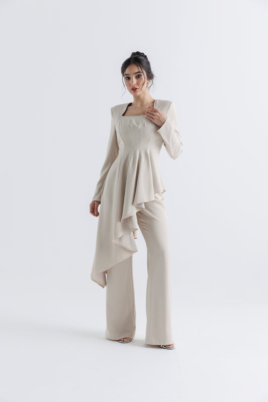 High-Waisted Tailored Wide-Leg Pants