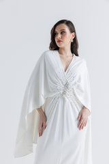 Embellished Cape Kaftan Dress