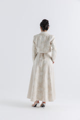 Floral Textured A-Line Jacquard Dress