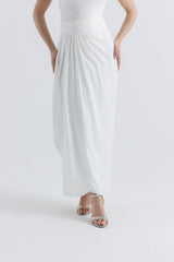 Draped Tulip-Cut Maxi Skirt