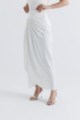 Draped Tulip-Cut Maxi Skirt