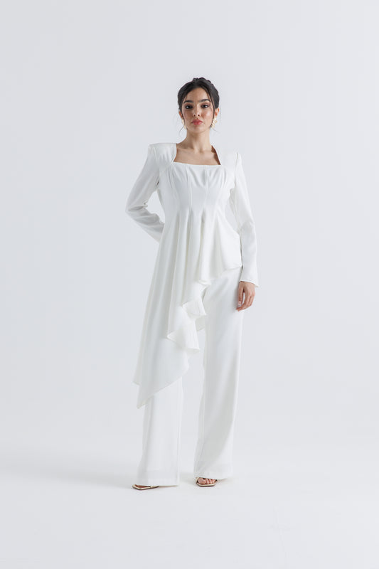 High-Waisted Tailored Wide-Leg Pants