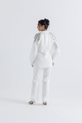 Structured Blazer with Crystal Shoulder Embellishments