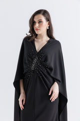 Embellished Cape Kaftan Dress