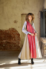 Asymmetrical Patchwork Wrap Dress