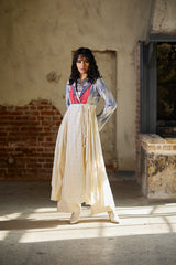 طقم ليالي رمضان بفستان غير متماثل مع بنطال