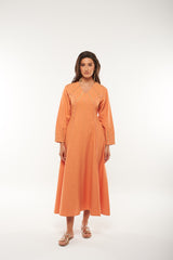 Embroidered Linen Maxi Dress