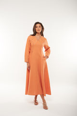 Embroidered Linen Maxi Dress