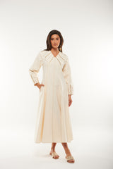 Embroidered Linen Maxi Dress