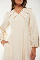 Embroidered Linen Maxi Dress