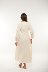 Embroidered Linen Maxi Dress