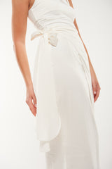 Elegant Wrap-Style Midi Skirt with Side Tie