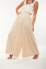 Pleated Wide-Leg Palazzo Pants