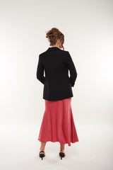 Satin Flared Midi Skirt