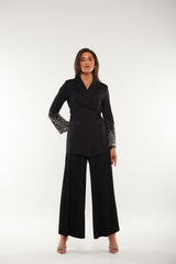 Pleated Wide-Leg Palazzo Pants