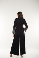 Pleated Wide-Leg Palazzo Pants