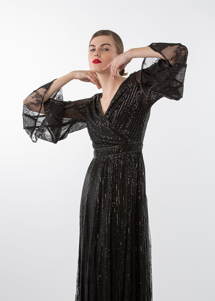 2306135-Sequin Maxi Dress - Montania Shop