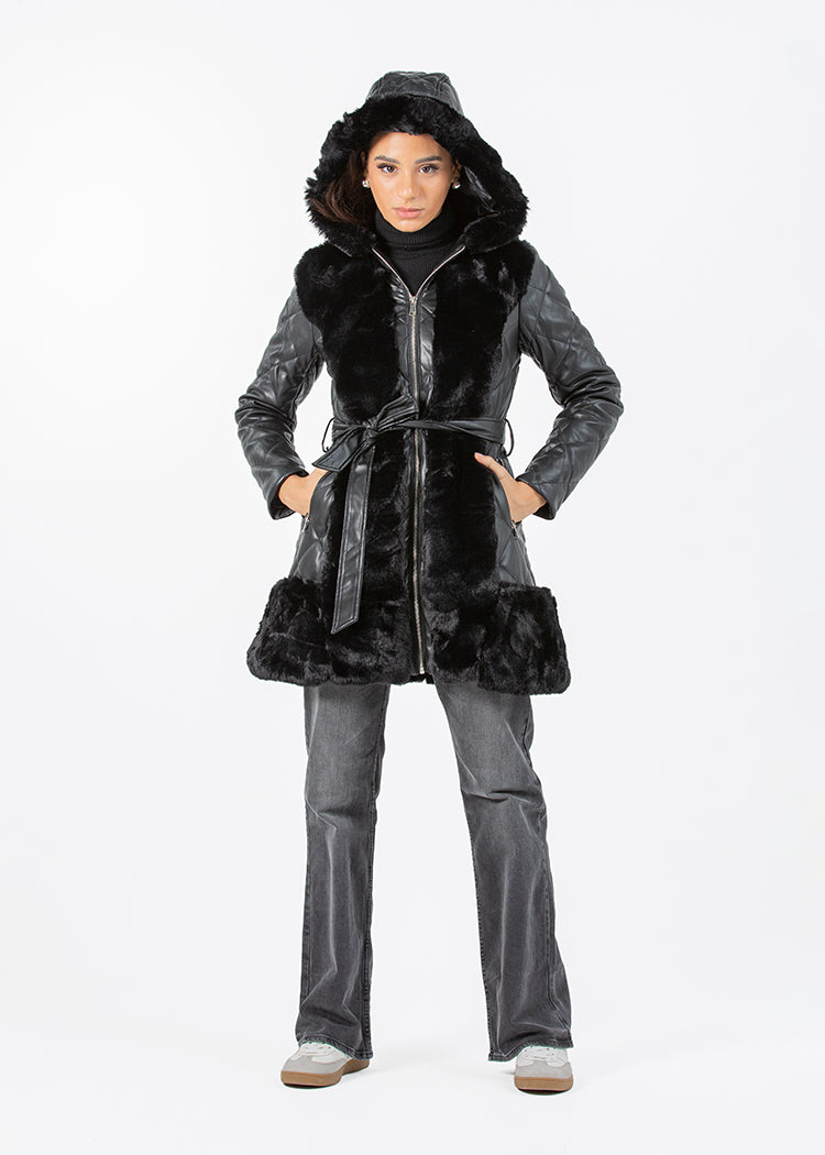 2322003-Faux Fur Jacket - Montania Shop