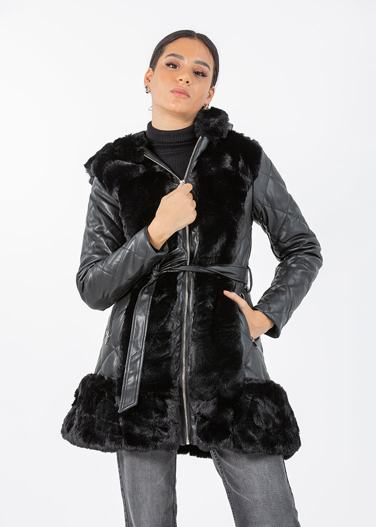 2322003-Faux Fur Jacket - Montania Shop