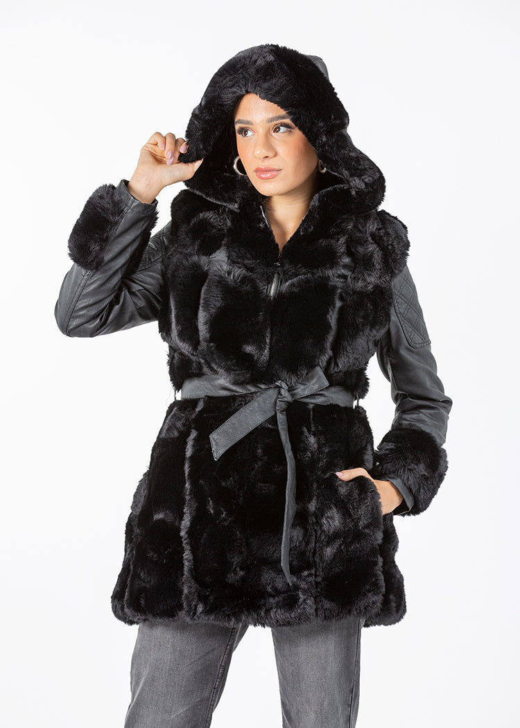 2322004-Faux Fur Jacket - Montania Shop