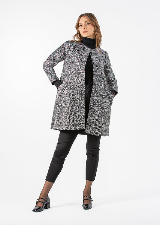 2333008- Printed Jacquard Jacket - Montania Shop