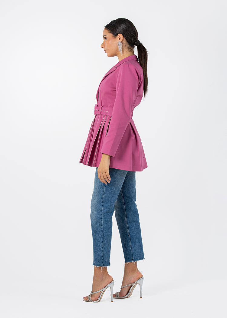 2303215-2303215-Pleated Peplum Jacket - Montania Shop