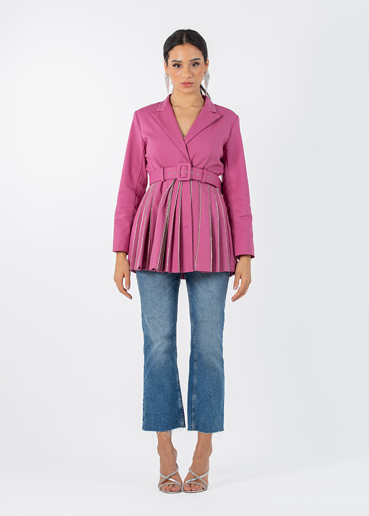 2303215-2303215-Pleated Peplum Jacket - Montania Shop