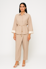 Wrap Detail Wide-Leg Pants