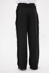 بنطال فضفاض سادة برباط على الخصر