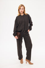 سترة بومبر منقوشة بأزرار