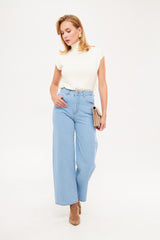 Straight Leg Solid Classic Denim Trouser