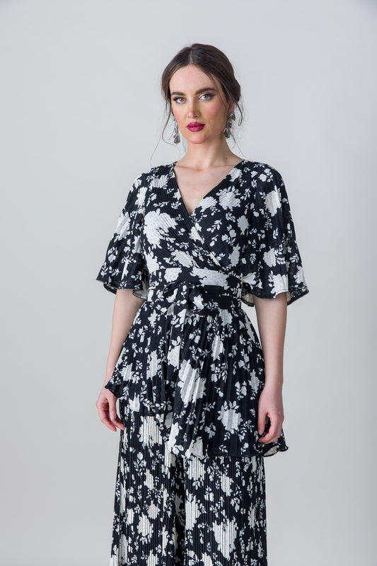 2205073- Floral Wrap Blouse - Montania Shop