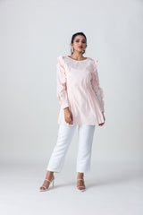 2205118- Ruffled Sleeve Blouse - Montania Shop